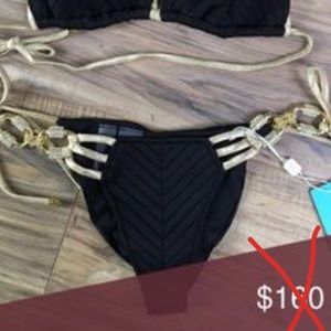 Hotline bling beach bunny black thong bikini